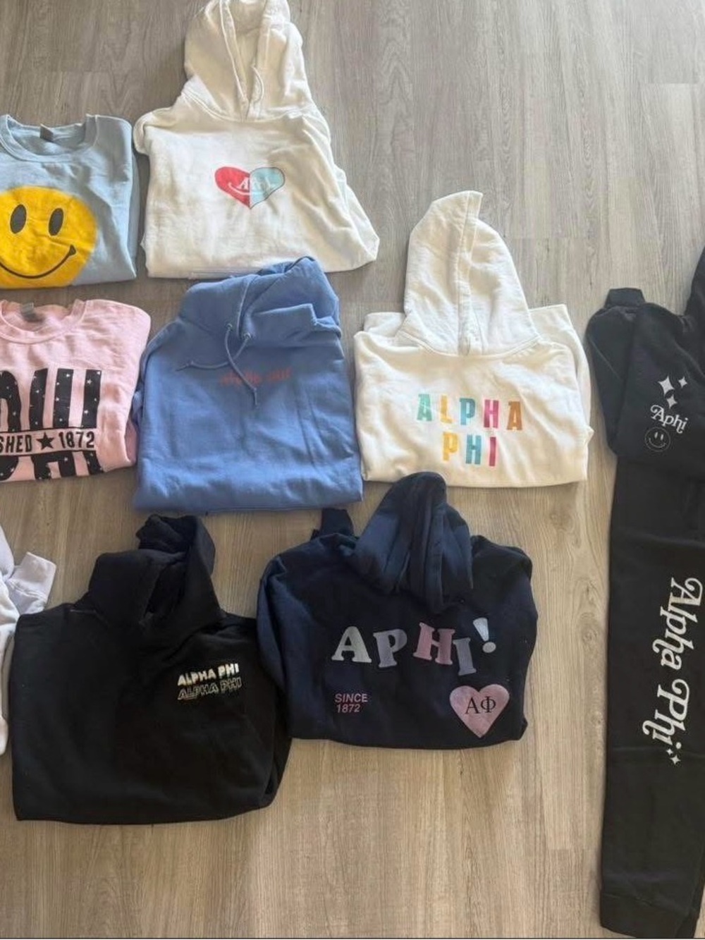 Women's size small and medium lot of Alpha Phi sweatshirt and sweatpants
